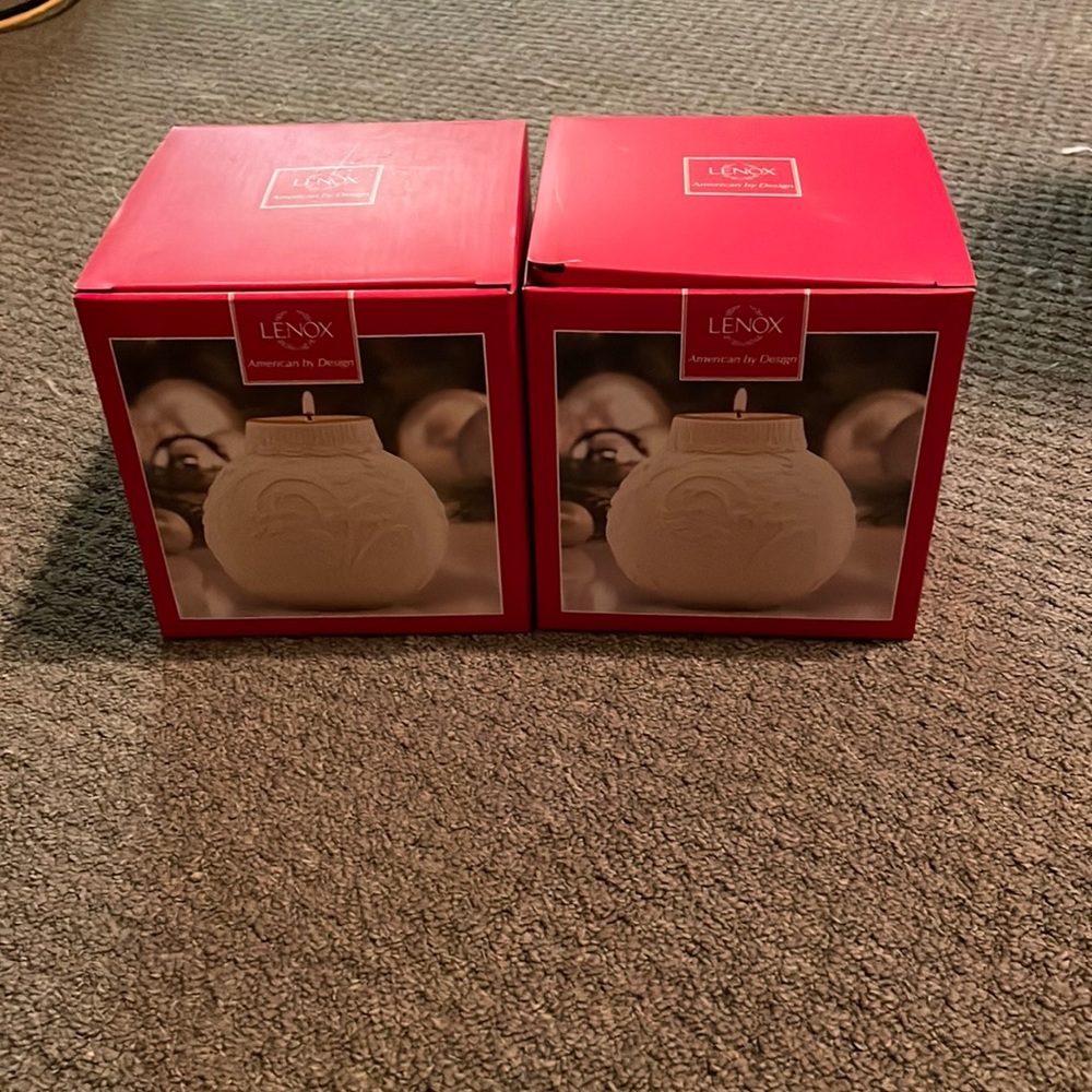 Lenox Christmas candles.